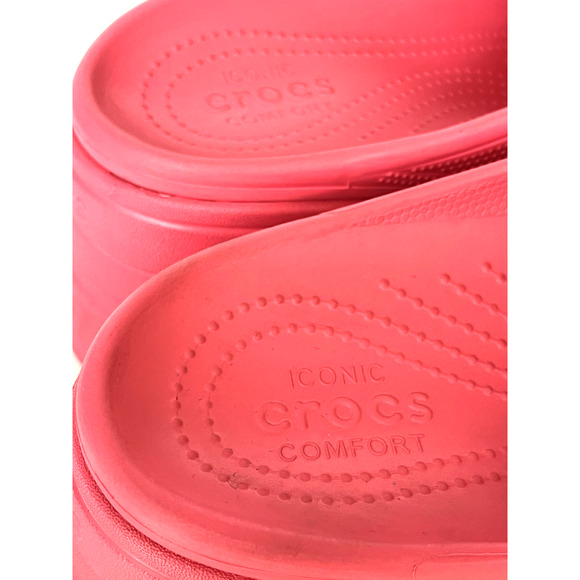 CROCS SIREN CLOG Unisex Size M 13 / W 15 Hyper Pink Chunky Platform Heel Slip On - Picture 4 of 8